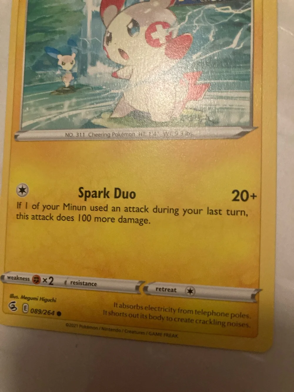 Pokemon Plusle Rapid Strike Card - Yellow